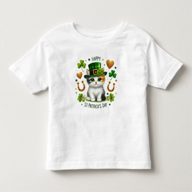 T-shirt Pour Les Tous Petits Joyeux St. Patrick's Day Kitten (Devant)