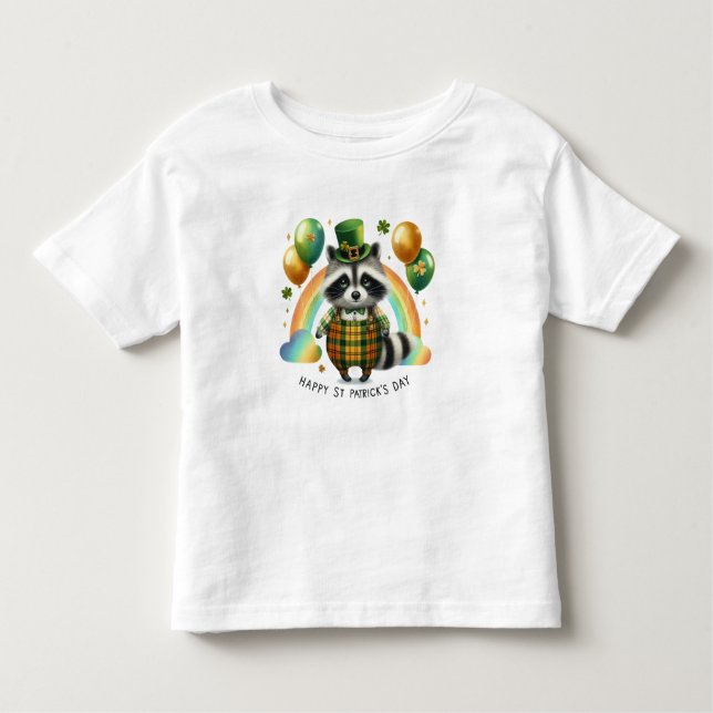 T-shirt Pour Les Tous Petits Joyeux St. Patrick's Day Raccoon (Devant)