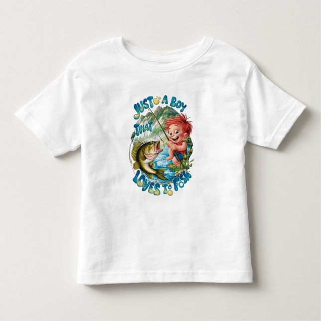 T-shirt Pour Les Tous Petits Joyful Boy Reeling in a Catch (Devant)
