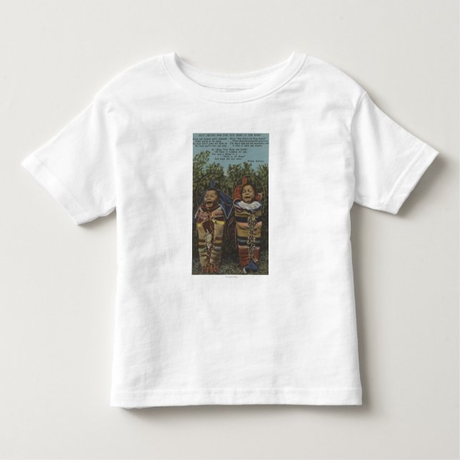 T-shirt Pour Les Tous Petits Jumeaux indiens dans les papooses et "juste le (Devant)