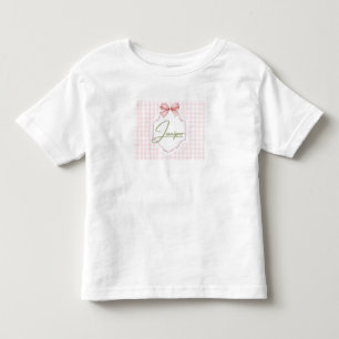 T-shirt Pour Les Tous Petits Juniper personnalisée Baby Girl Nursery BowGingham