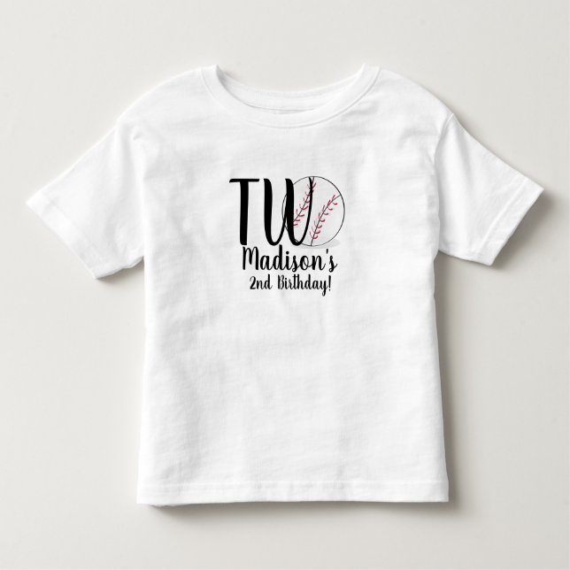 T-shirt Pour Les Tous Petits Jupes de baseball 2e anniversaire pour bébé (Devant)