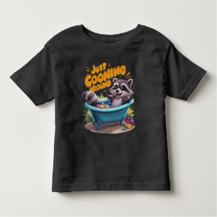 T-shirt Pour Les Tous Petits Juste Cooning Mischievous Raccoons Bath Adventure