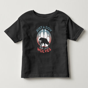 T-shirt Pour Les Tous Petits Juste un garçon qui aime les loups