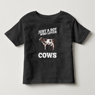 T-shirt Pour Les Tous Petits Juste Un Garçon Qui Aime Les Vaches Amusant Anima