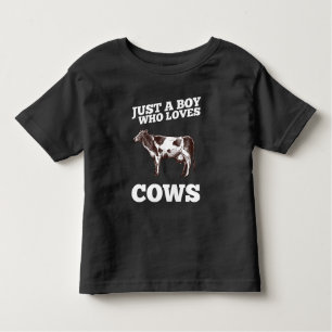 T-shirt Pour Les Tous Petits Juste Un Garçon Qui Aime Les Vaches Amusant Animal