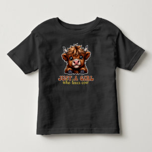 T-shirt Pour Les Tous Petits Juste une fille qui aime les vaches Highland Cadea