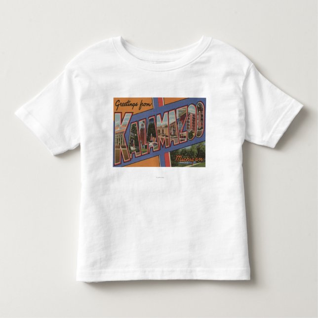 T-shirt Pour Les Tous Petits Kalamazoo, Michigan - grandes scènes de lettre (Devant)