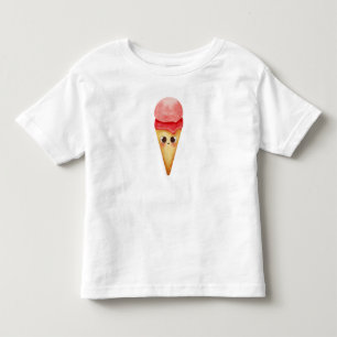 T-shirt Pour Les Tous Petits Kawaii Pastel Ice Cream Cone - Mignonne Dessert Il