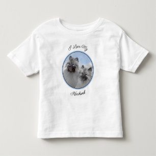 T-shirt Pour Les Tous Petits Keeshond Paire de Kees Peinture Art animal origina