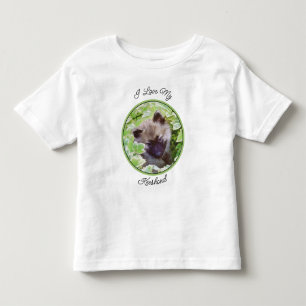 T-shirt Pour Les Tous Petits Keeshond Puppy in the Garden Peinture Art original