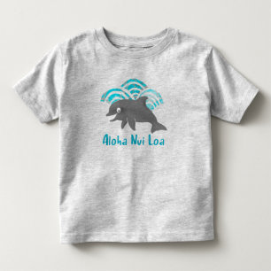 T-shirt Pour Les Tous Petits Keiki Aquarelle Dauphin Vague