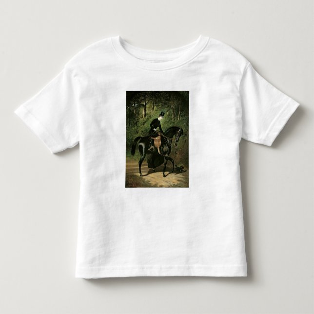 T-shirt Pour Les Tous Petits Kipler du cavalier sur son Black Mare (Devant)