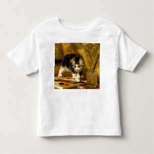 T-shirt Pour Les Tous Petits Kitten avec peinture et brosses