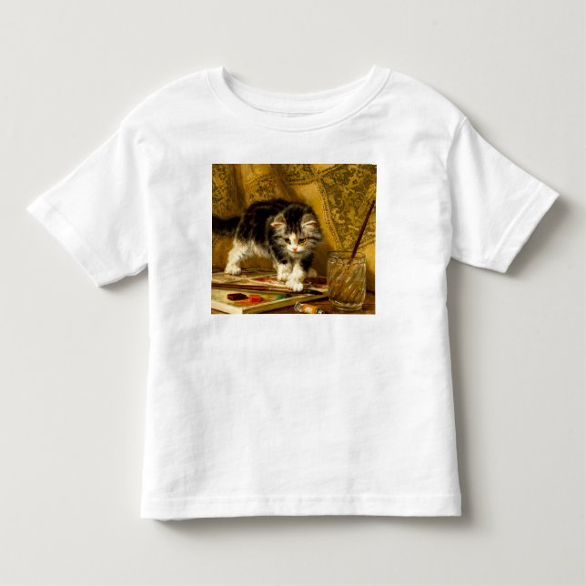 T-shirt Pour Les Tous Petits Kitten avec peinture et brosses (Devant)
