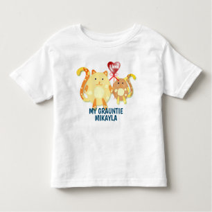 T-shirt Pour Les Tous Petits Kitties & Heart "J'aime ma Grauntie !"   