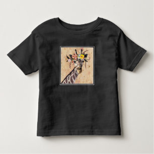 T-shirt Pour Les Tous Petits Klimt Giraffe   Couronne De Fleurs