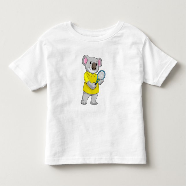 T-shirt Pour Les Tous Petits Koala à Tennis avec raquette de tennis (Devant)