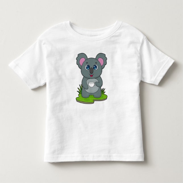 T-shirt Pour Les Tous Petits Koala avec tasse de café (Devant)