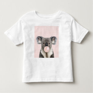T-shirt Pour Les Tous Petits Koala Bear Blow Pink Buble gomme