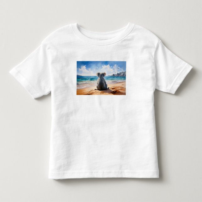 T-shirt Pour Les Tous Petits Koala regardant l'océan (Devant)