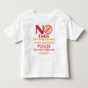 T-shirt Pour Les Tous Petits La chemise personnalisée d'allergie d'oeufs, ne