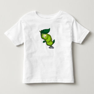 T-shirt Pour Les Tous Petits La chenille au coucher avec la feuille