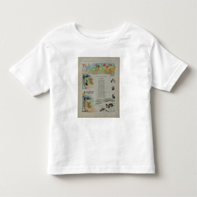 T-shirt Pour Les Tous Petits La cigale et la fourmi des fables (Devant)