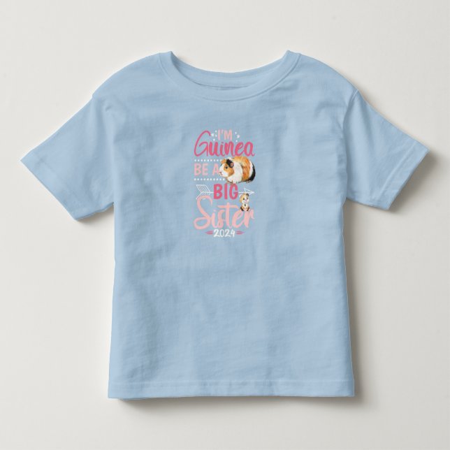 T-shirt Pour Les Tous Petits La Grande Soeur 2024 - La Guinée Pig Pun (Devant)