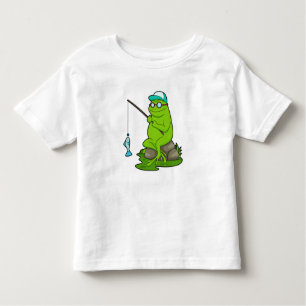 T-shirt Pour Les Tous Petits La grenouille comme pêcheur avec la canne à pêche