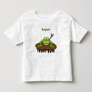 T-shirt Pour Les Tous Petits La grenouille règle drôle dessin de grenouille ver