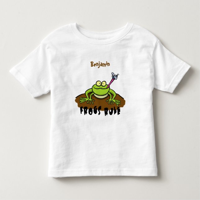 T-shirt Pour Les Tous Petits La grenouille règle drôle dessin de grenouille ver (Devant)