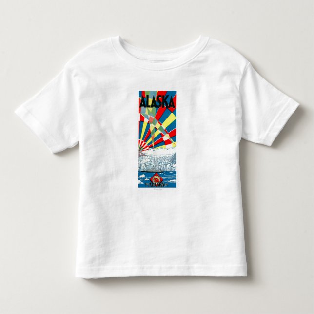 T-shirt Pour Les Tous Petits La ligne affiche de l'Alaska de paquebot (Devant)