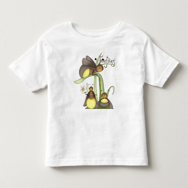 T-shirt Pour Les Tous Petits La luciole mignonne branche l'insecte jaune (Devant)