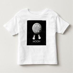 T-shirt Pour Les Tous Petits La Lune et les étoiles dans l'espace