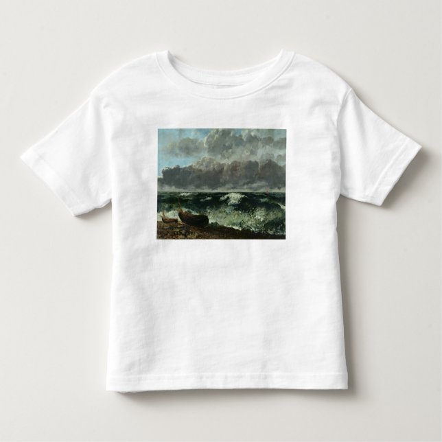 T-shirt Pour Les Tous Petits La mer orageuse ou, la vague, 1870 (Devant)