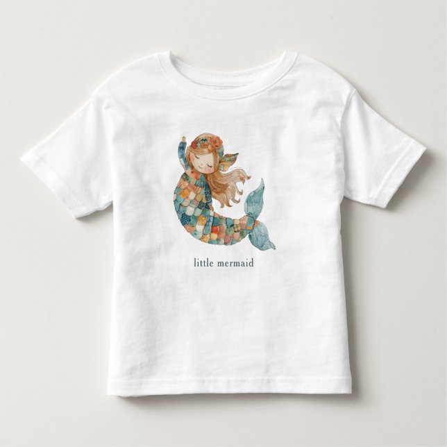 T-shirt Pour Les Tous Petits La Petite Sirène Shades of Blue (Devant)