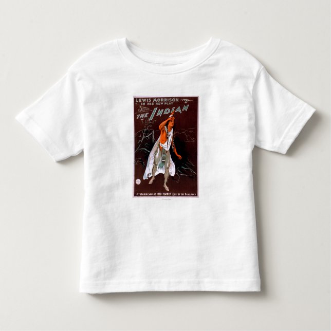 T-shirt Pour Les Tous Petits "La plume rouge d'Indien" -, chef de (Devant)