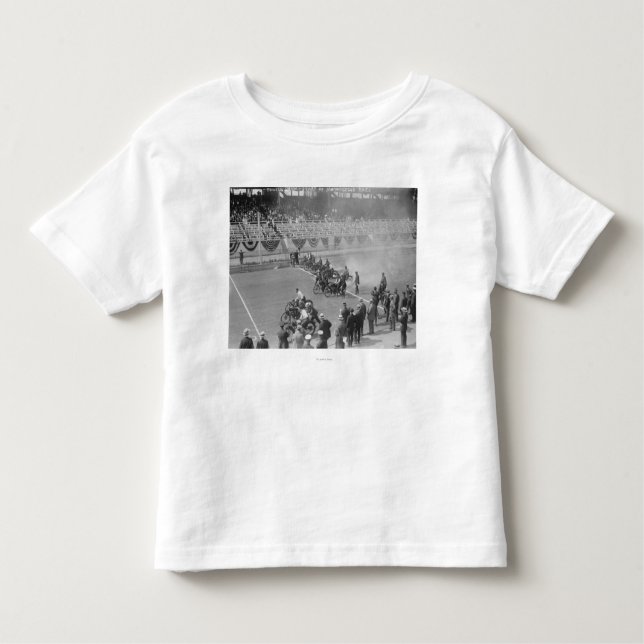 T-shirt Pour Les Tous Petits La police montre -- Début de course de moto (Devant)