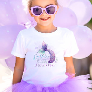 T-shirt Pour Les Tous Petits La queue de sirène sous la mer fête de fille d'ann