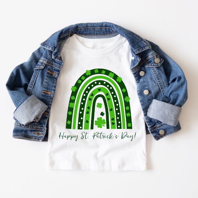T-shirt Pour Les Tous Petits La Saint-Patrick Vert Trèfle Arc-en-ciel  (Créateur téléchargé)
