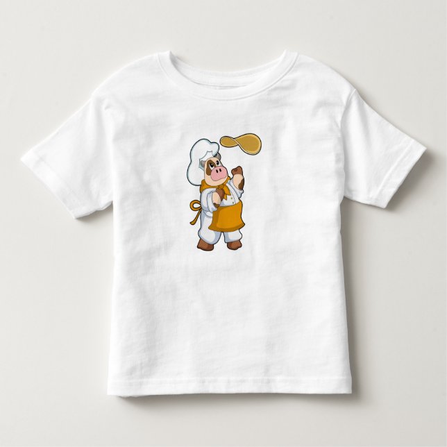 T-shirt Pour Les Tous Petits La vache fait cuire avec Dough (Devant)