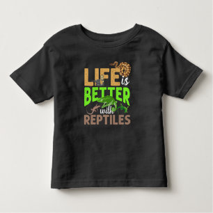 T-shirt Pour Les Tous Petits La vie est meilleure avec les reptiles Gecko Chame