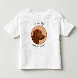 T-shirt Pour Les Tous Petits Labrador Retriever (Chocolat) Peinture - Chien Art