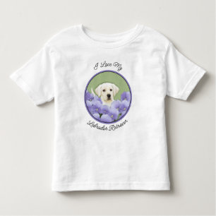T-shirt Pour Les Tous Petits Labrador Retriever Puppy Painting Original Chien A