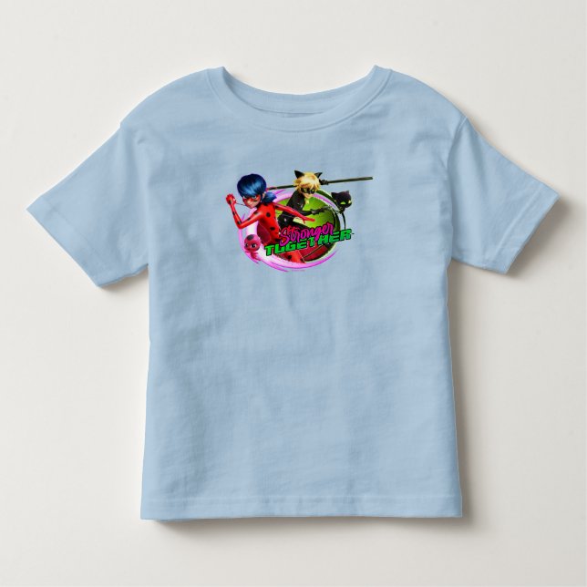 T-shirt Pour Les Tous Petits Ladybug & Cat Noir | Plus forts ensemble (Devant)
