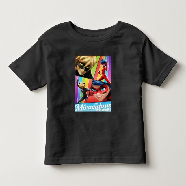 T-shirt Pour Les Tous Petits Ladybug & Cat Noir | Puissance Miraculeuse ! (Devant)