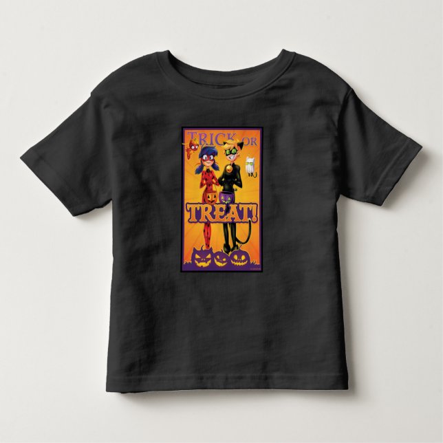 T-shirt Pour Les Tous Petits Ladybug & Cat Noir | Trick ou Treat! (Devant)