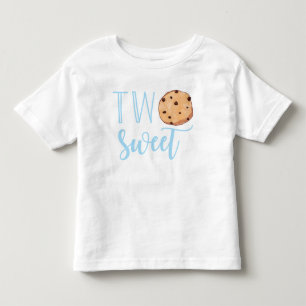 T-shirt Pour Les Tous Petits Lait et biscuits bleu 2e anniversaire deux doux