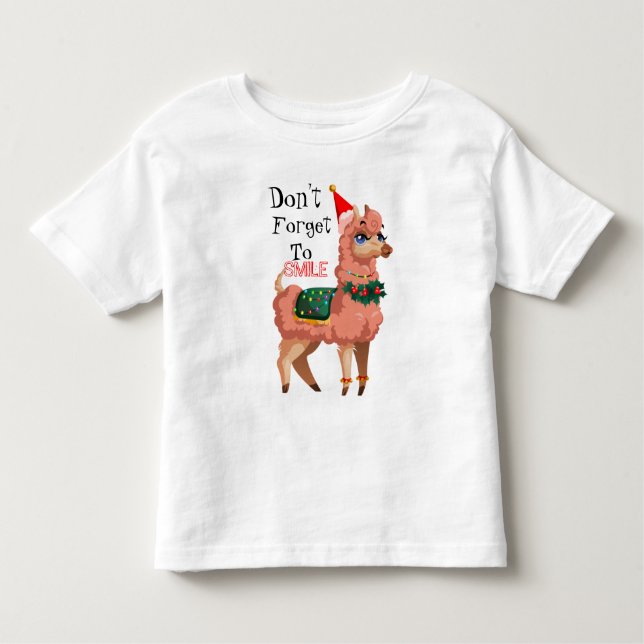 T-shirt Pour Les Tous Petits lama à Noël (Devant)